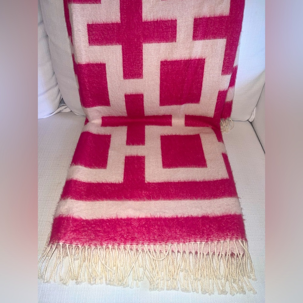 Jonathan Adler X PINK Baby Alpaca Geometric Throw blanket